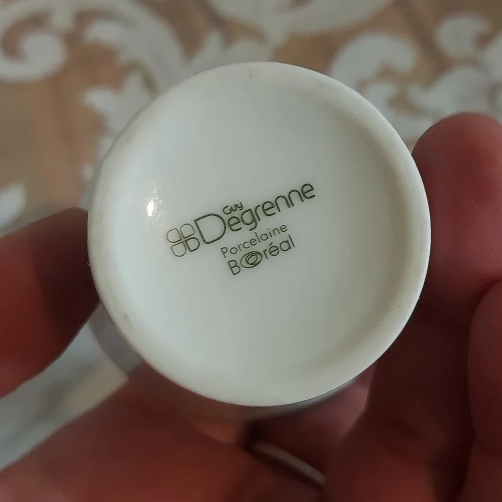 Guy Degrenne Boreal White Porcelain Egg Cups Set of 2 French Small Cups 2.25in